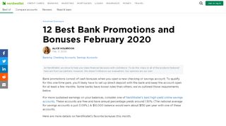 
                            9. 18 Best Bank Account Bonuses and Offers February 2019 - NerdWallet