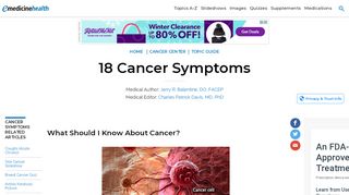 
                            2. 18 Common Cancer (in Men or Women) Symptoms and Signs