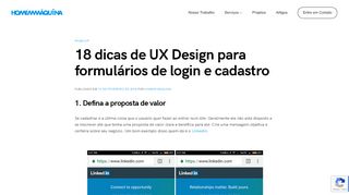 
                            8. 18 dicas de UX Design para formulários de login e cadastro | Homem ...