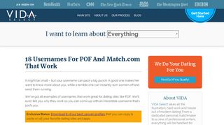 
                            5. 18 Usernames For POF And Match.com That Work