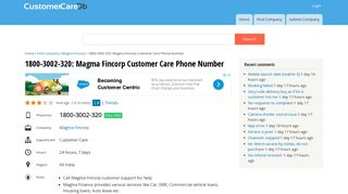 
                            6. 1800-3002-320: Magma Fincorp Customer Care ... - CustomerCareDb