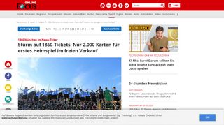 
                            13. 1860 München im News-Ticker: Sturm auf Tickets - nur wenige im ...