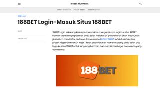 
                            6. 188BET Login-Masuk Situs 188BET | 188BET Indonesia