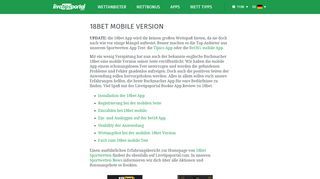 
                            10. 18bet App - Erfahrungen & Test der mobilen Version