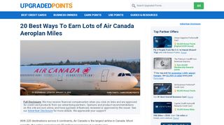 
                            10. 19 Best Ways to Earn Lots of Air Canada Aeroplan Miles [2019]