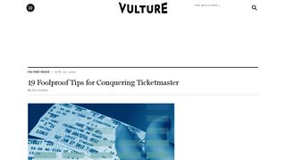 
                            13. 19 Foolproof Tips for Conquering Ticketmaster - Vulture