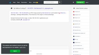 
                            5. 190.153.183 - Chile - Gtd Internet S.A. - IP lookup - proxydocker.com