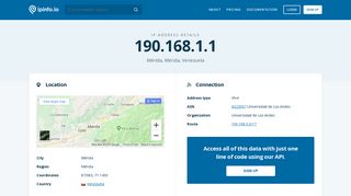 
                            11. 190.168.1.1 IP Address Details - IPinfo IP Address Geolocation API