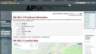 
                            1. 190.168.1.1 IP Address Location | SG IP network tools - SpeedGuide