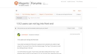 
                            2. 1.9.2 users can not log into front end - Magento Forums