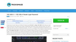 
                            8. 192.168.0.1 - 192.168.o1 Router Login Password - TricksMaze