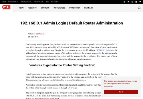
                            8. 192.168.0.1 Admin Login | Default Router Administration - ...