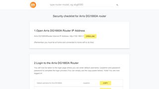 
                            6. 192.168.0.1 - Arris DG1660A Router login and password - modemly