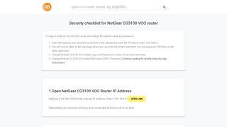 
                            4. 192.168.0.1 - NetGear CG3100 VOO Router login and password