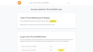 
                            4. 192.168.0.1 - TP-Link M5350 Router login and password - modemly