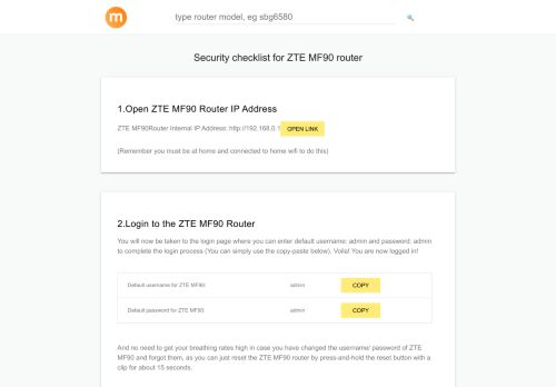 
                            3. 192.168.0.1 - ZTE MF90 Router login and password - modemly