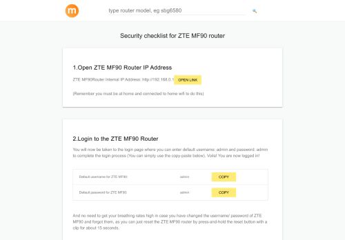 
                            2. 192.168.0.1 - ZTE MF90 Router login and password - modemly