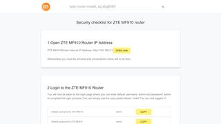 
                            9. 192.168.0.1 - ZTE MF910 Router login and password - modemly