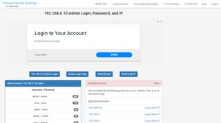 
                            1. 192.168.0.10 Admin Login, Password, and IP - Clean CSS