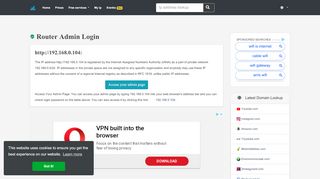 
                            1. 192.168.0.104 - Router passwords - Router Admin Login [Resolved]