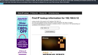 
                            8. 192.168.0.12 - Find IP Address - Lookup and locate an ip address