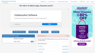 
                            6. 192.168.0.15 Admin Login, Password, and IP - Clean CSS