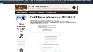 
                            2. 192.168.0.18 - Find IP Address - Lookup and locate an ip address