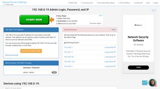 
                            2. 192.168.0.19 Admin Login, Password, and IP - Clean CSS