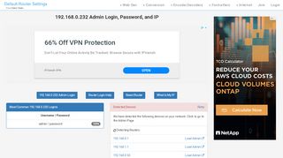 
                            5. 192.168.0.232 Admin Login, Password, and IP - Clean CSS