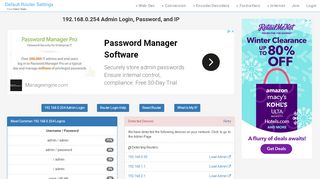 
                            1. 192.168.0.254 Admin Login, Password, and IP - Clean CSS