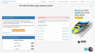 
                            2. 192.168.0.35 Admin Login, Password, and IP - Clean CSS