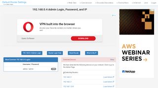 
                            3. 192.168.0.4 Admin Login, Password, and IP - Clean CSS