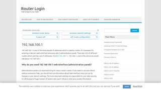 
                            11. 192.168.100.1 | Router Login