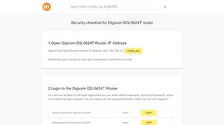 
                            3. 192.168.10.1 - Digicom DG-5624T Router login and password