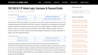 
                            13. 192.168.10.1 IP Admin Login, Username & Password Guide