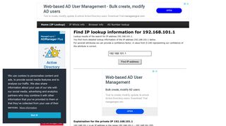 
                            9. 192.168.101.1 - Find IP Address - Lookup and locate an ip ...