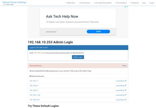 
                            6. 192.168.10.253 Admin Login, Password, and IP - Clean CSS