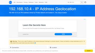 
                            12. 192.168.10.4 - No unique location - Private network - IP address ...