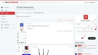 
                            12. 192.168.1.1 Admin Password | Tom's Hardware Forum