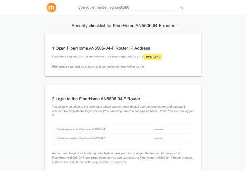 
                            6. 192.168.1.1 - FiberHome AN5506-04-F Router login and password