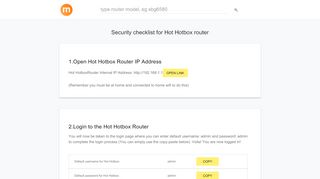 
                            2. 192.168.1.1 - Hot Hotbox Router login and password - modemly