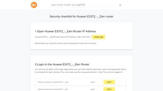 
                            9. 192.168.1.1 - Huawei E5372_-_Zain Router login and password