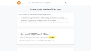 
                            6. 192.168.1.1 - icidu NI-707502 Router login and password - modemly