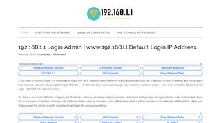 
                            13. 192.168.1.1 IP Login : http 192.168.l.l Router Default Admin