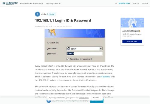
                            8. 192.168.1.1 Login ID & Password | Codementor