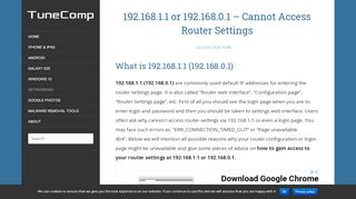 
                            4. 192.168.1.1 or 192.168.0.1 - Cannot Access Router Settings