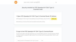 
                            4. 192.168.1.1 - OTE Speedport W 724V Type Ci Cosmote Router login ...