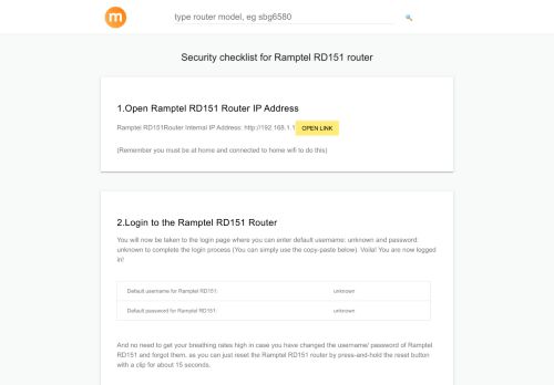 
                            1. 192.168.1.1 - Ramptel RD151 Router login and password - modemly