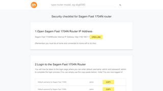 
                            4. 192.168.1.1 - Sagem Fast 1704N Router login and password
