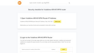 
                            4. 192.168.1.1 - Vodafone ARV4519PW Router login and password